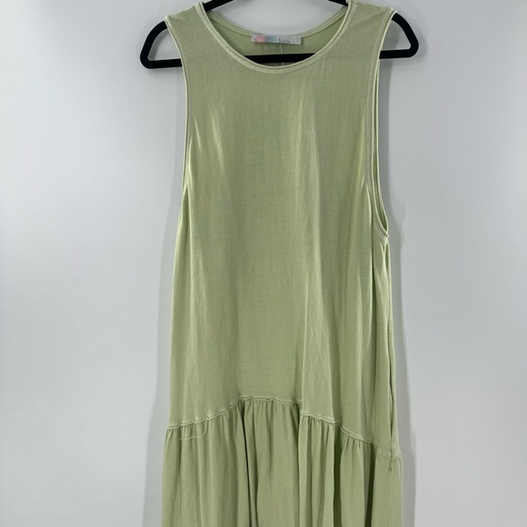 Free People Beach Island Retreat Maxi Tank Dress Sleeveless Lime Green Medium - Picture 1 of 9